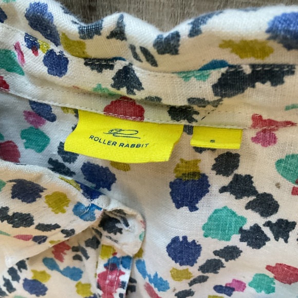 Roberta Roller Rabbit Women's Mouffa Linen Shirt Dress Small Bright - Picture 3 of 6